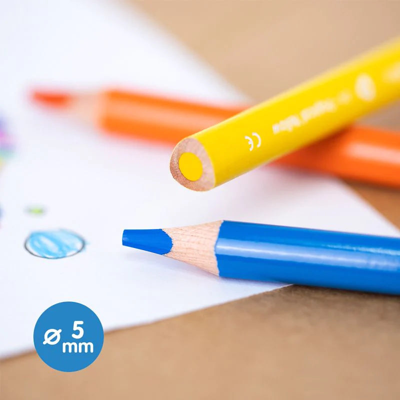 Milan 12 Maxi Triangular Colour Pencils + Sharpener