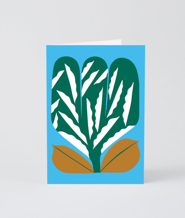 Wrap - Green Flower card