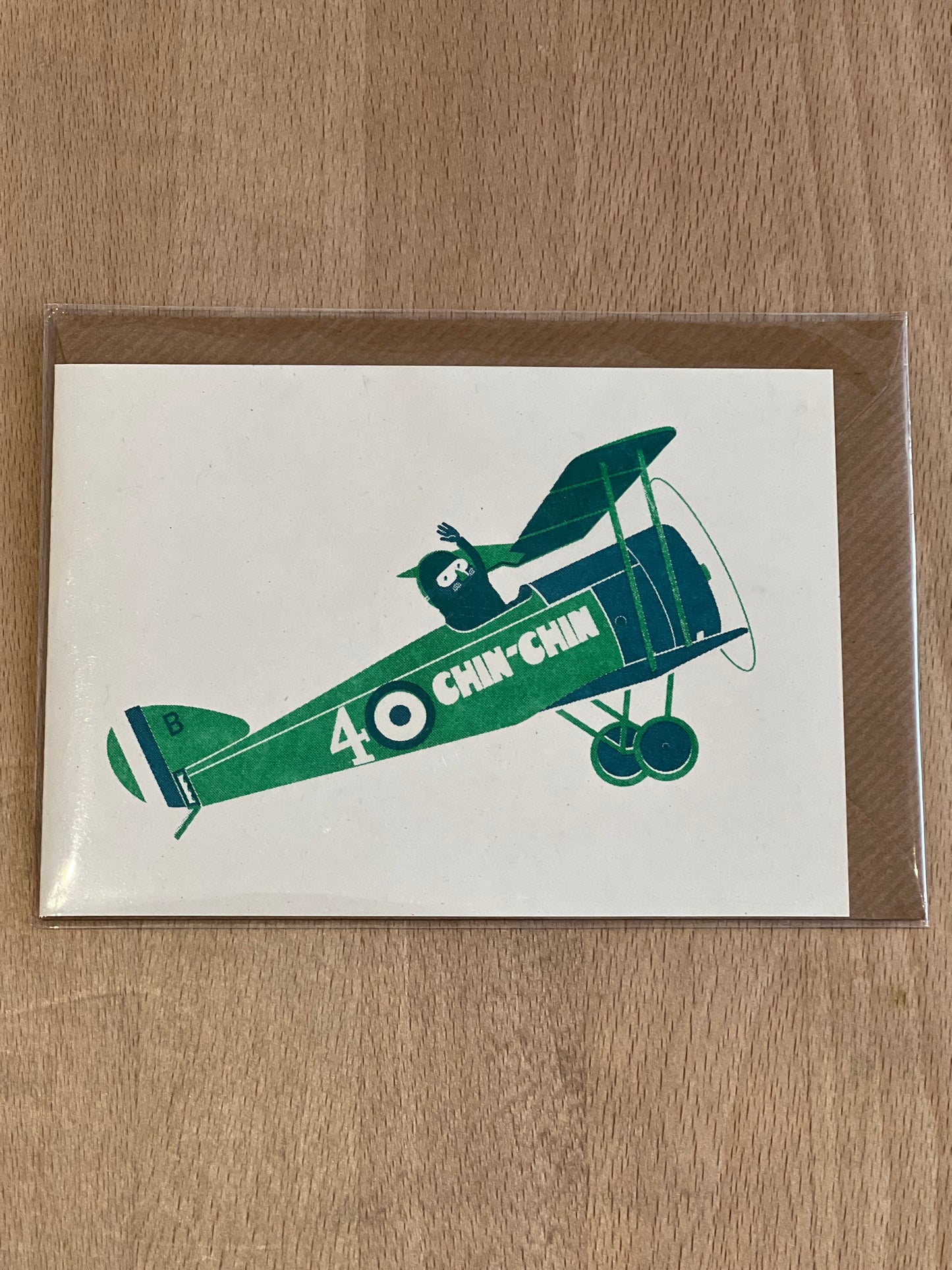 Shining Studio ‘Green CHIN CHIN glider’ card