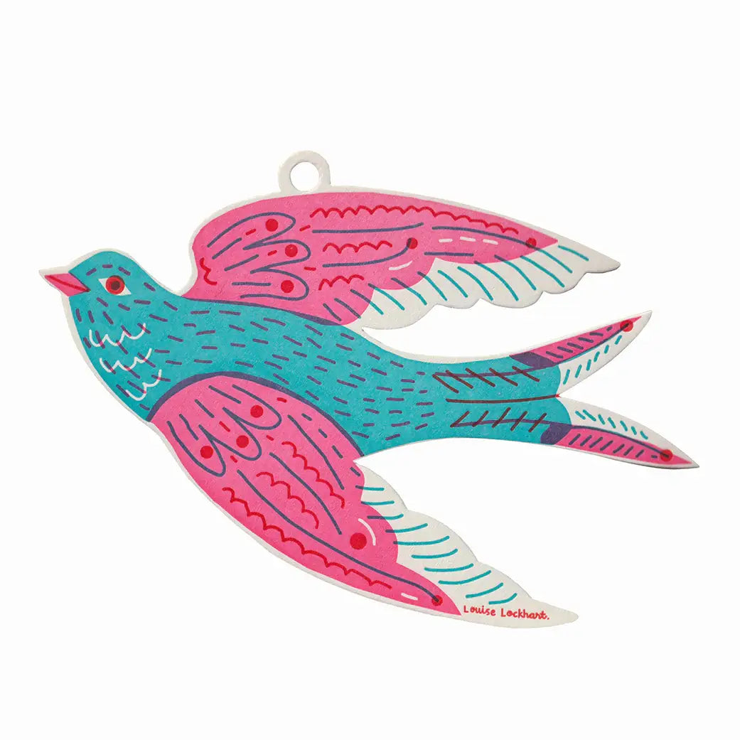 Swallow Letterpress Die Cut Decoration