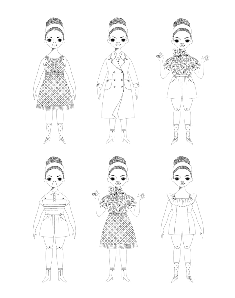 Amanda Colouring Paper Doll Kit