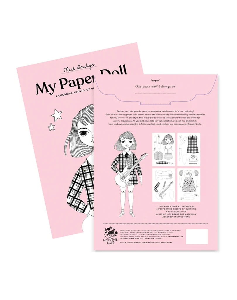 Indigo Colouring Paper Doll Kit