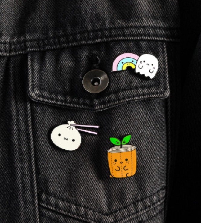 Noodoll Ricebao Chopsticks Enamel Pin