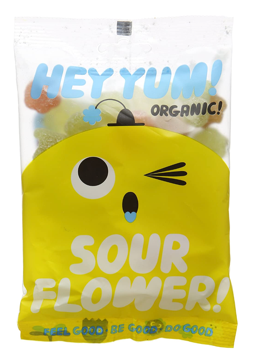 Hey Yum Organic Sour Flower Fruit Gummy Candy