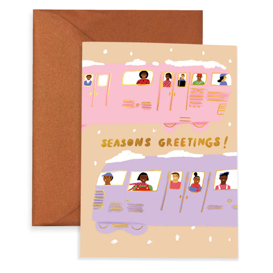 “Winter Train” Seasons Greetings Card