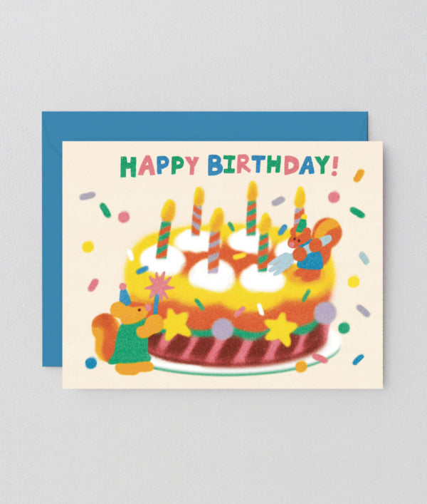 Wrap - Happy Birthday Cake and Candles Card
