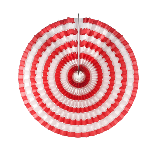 Paper Dreams Christmas Decoration - Striped Fan 40cm, Red & White