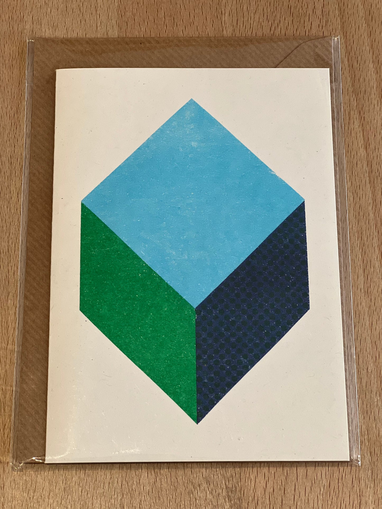 Shining Studio ‘Blue and Green cube ’ card