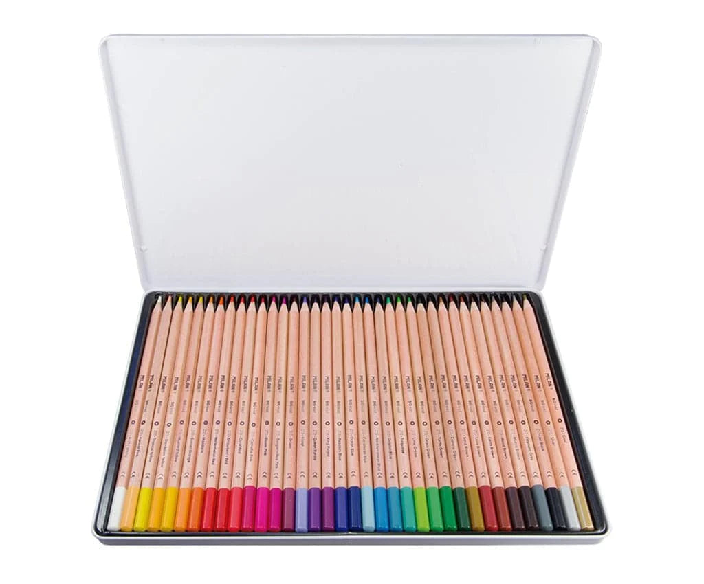 Milan Metal Box of 36 Big-Lead Coloured Pencils