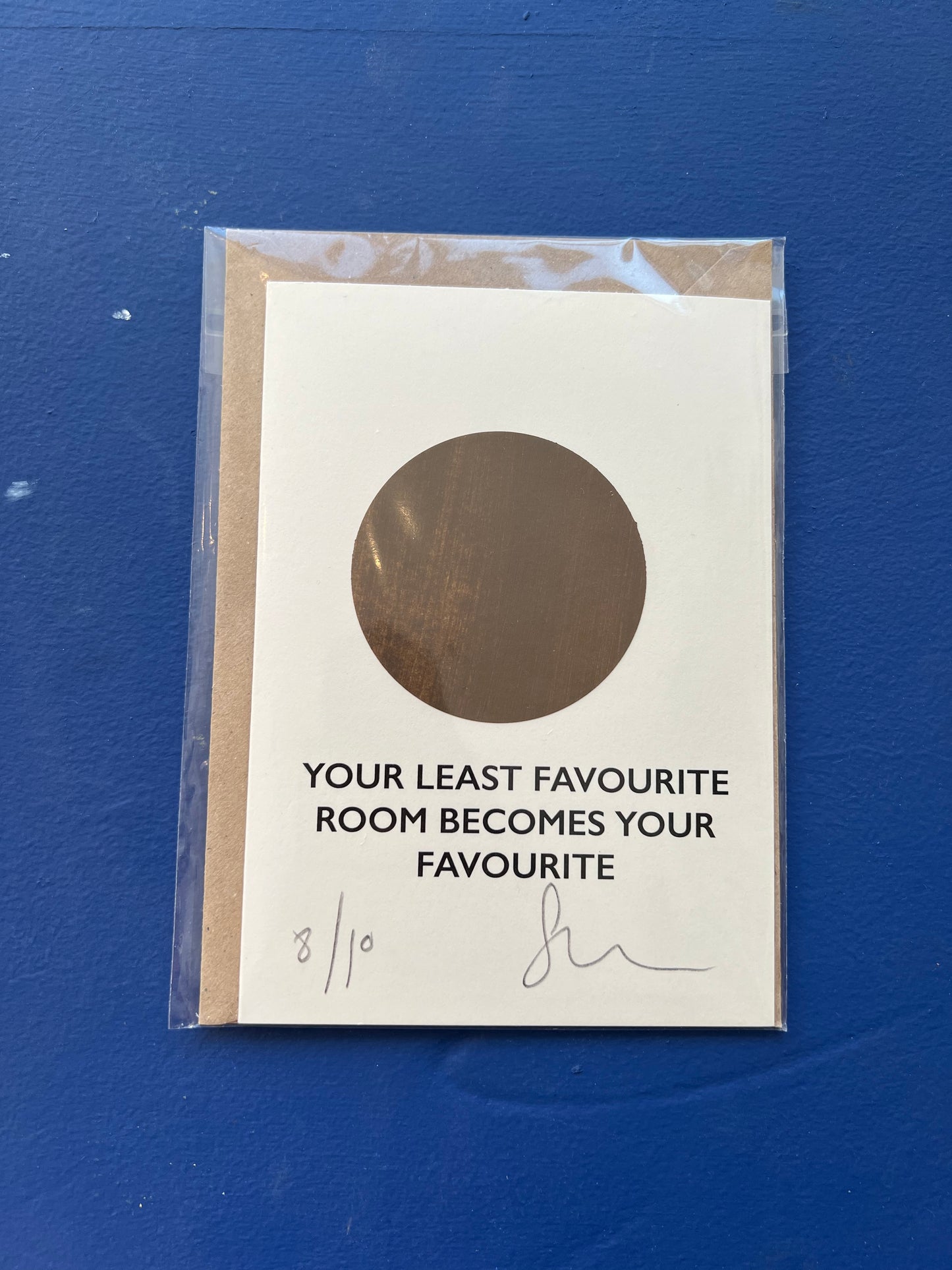 CMPH  ‘Your least favourite room becomes your favourite’ parting shot card
