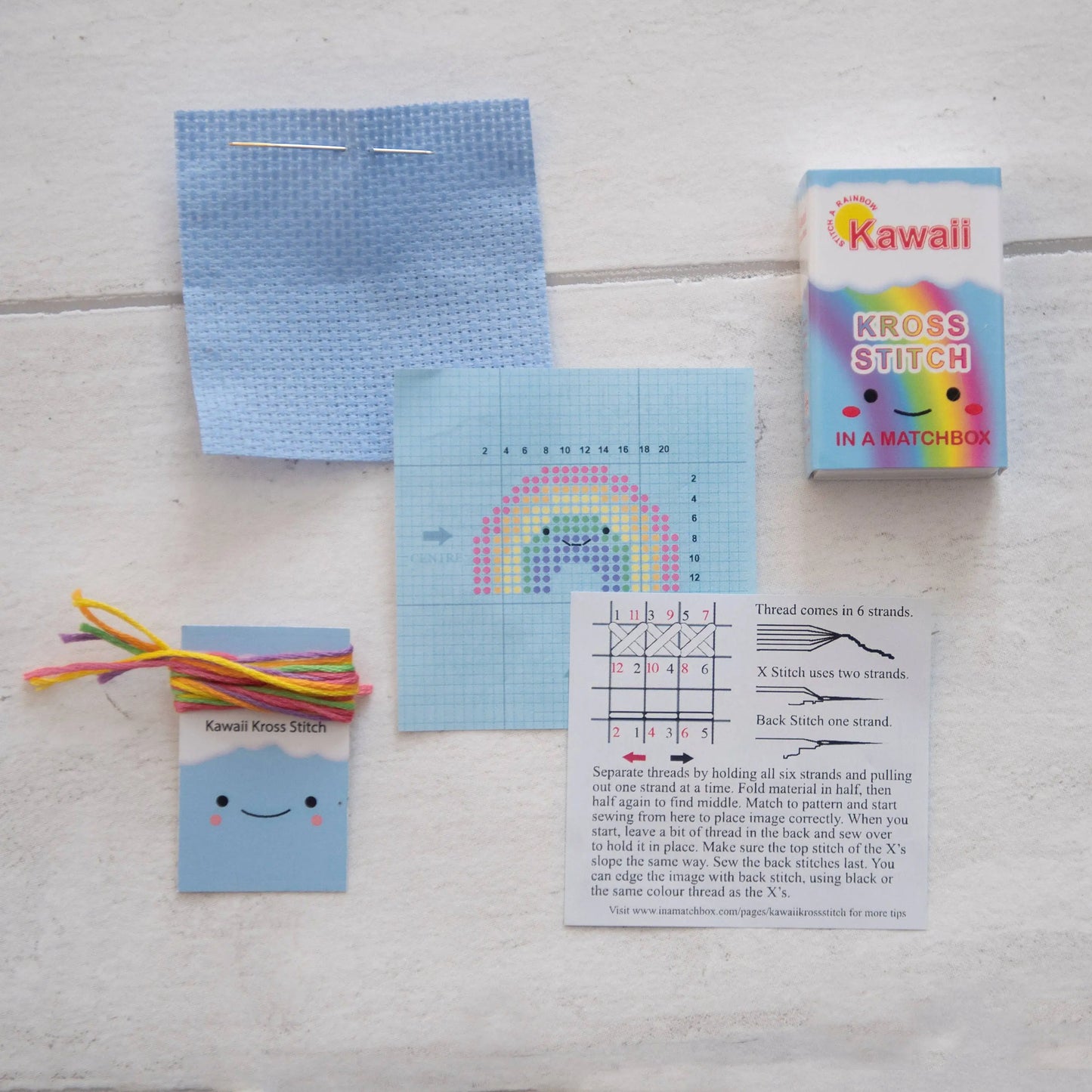 Kawaii Rainbow Cross Stitch Kit