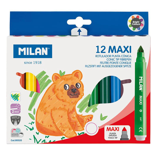 Milan 12 Maxi Water-Based Fibrepens