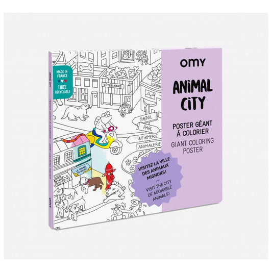 Animal City Giant Colouring Poster