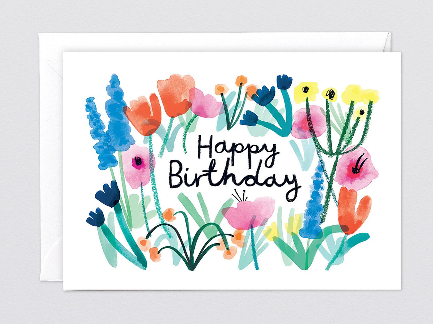 Wrap - 'Happy Birthday Floral' Greetings Card