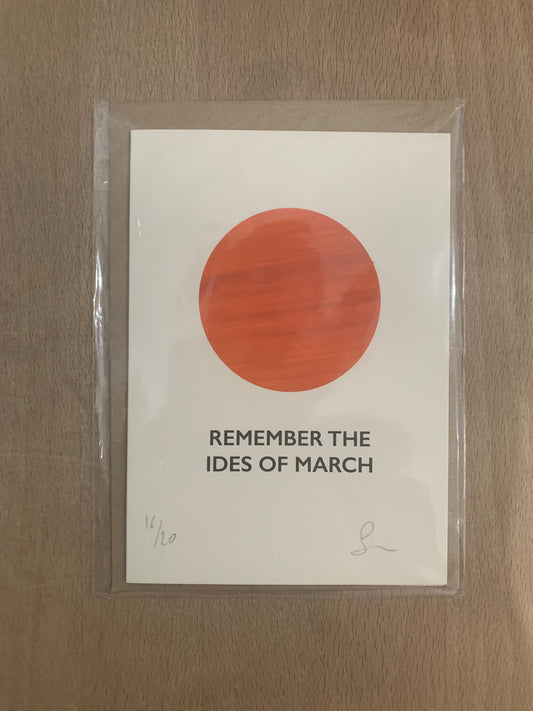 CMPH "Remember the ides or march" parting shot card