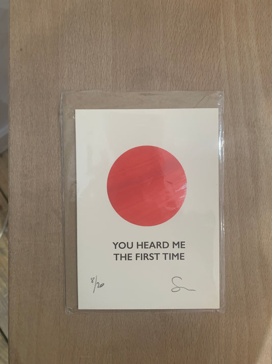 CMPH "You heard me the first time" parting shot card