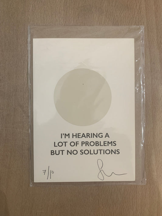 CMPH "Im hearing a lot of problems but no solutions" parting shot card