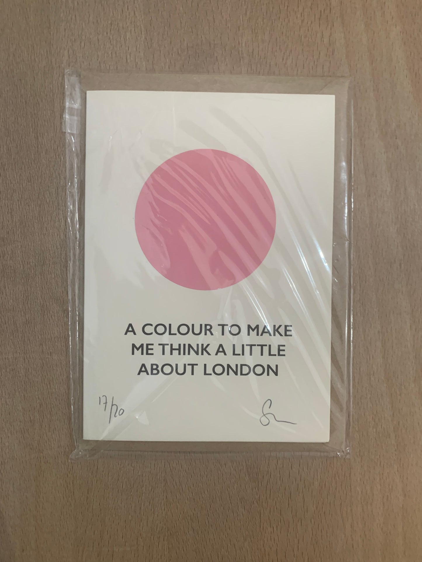 CMPH "A colour to make me think a little about london" parting shot card