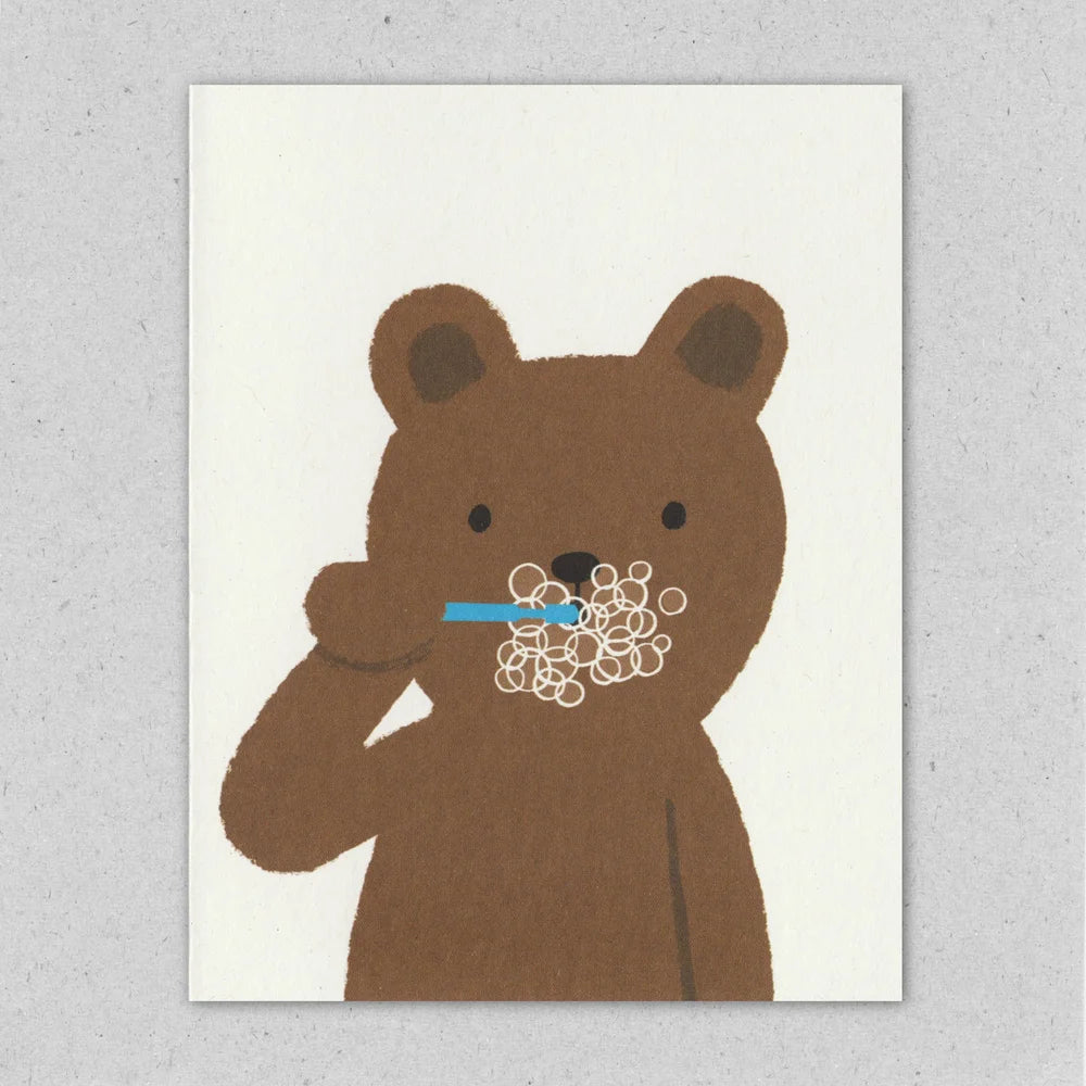 Lisa Jones 'Brushing Bear' Mini Card