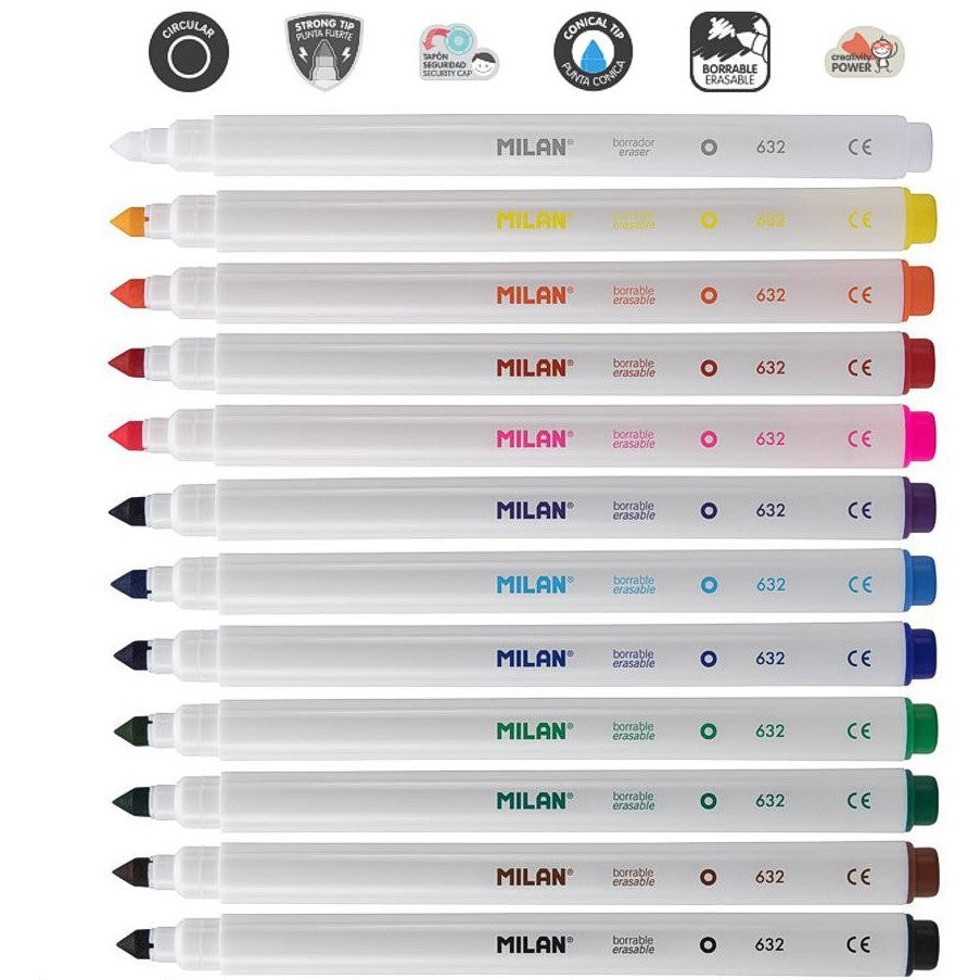 Milan Erasable Colouring Pens